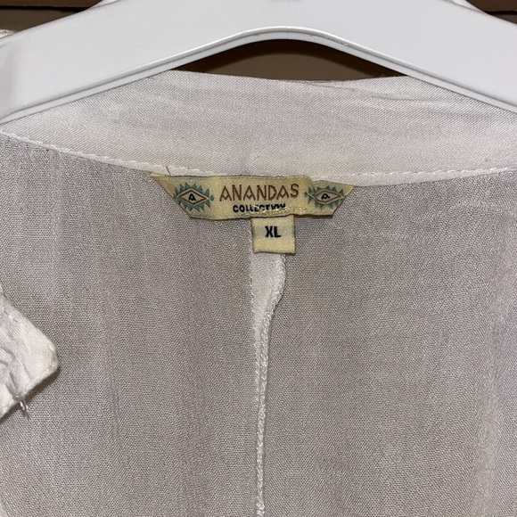 Anandas bohemian top with puffy sleeves size XL - Picture 3 of 5